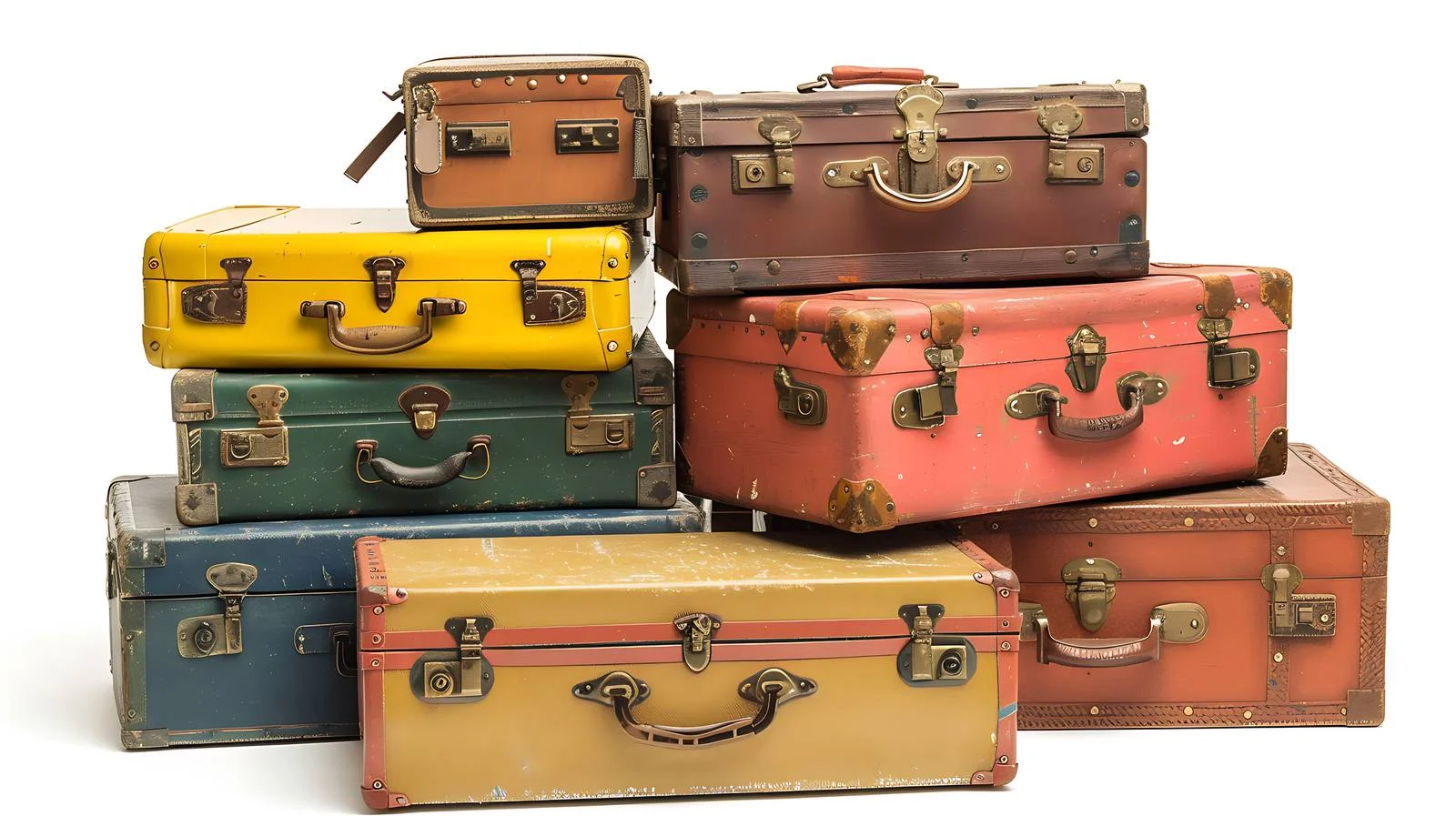 Carefully Arranged Array of Colorful Suitcases — free download from Dotvec