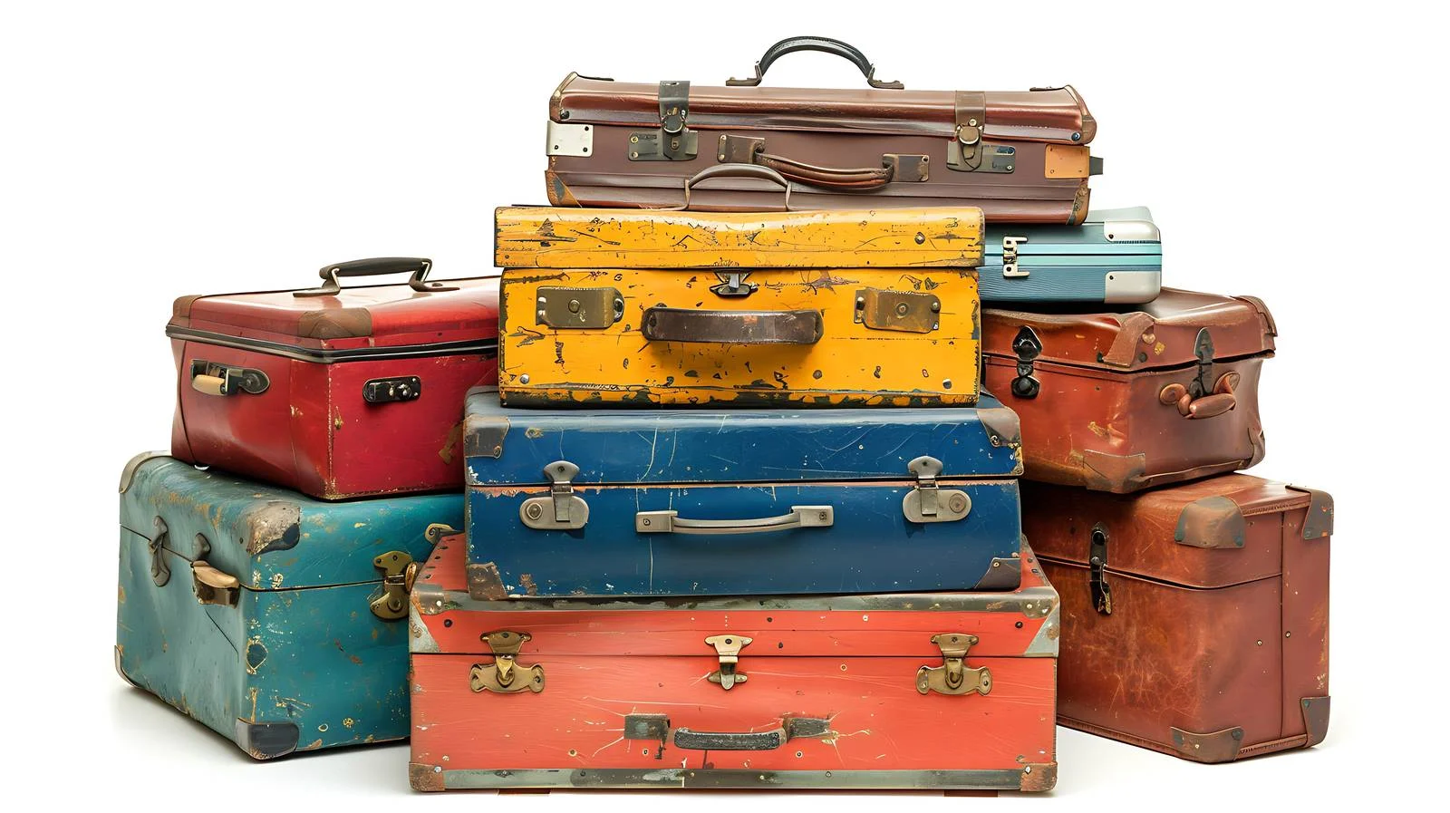 Colorful Suitcases Display Arrangement — free download from Dotvec