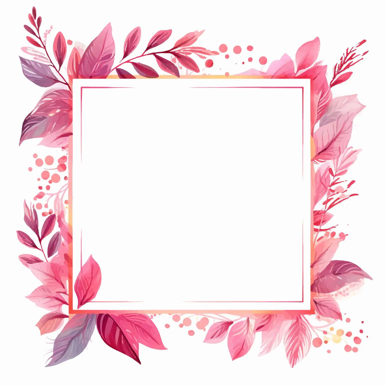 Vibrant Pink Frame with Decorative Border Template – free wedding frame image from Dotvec