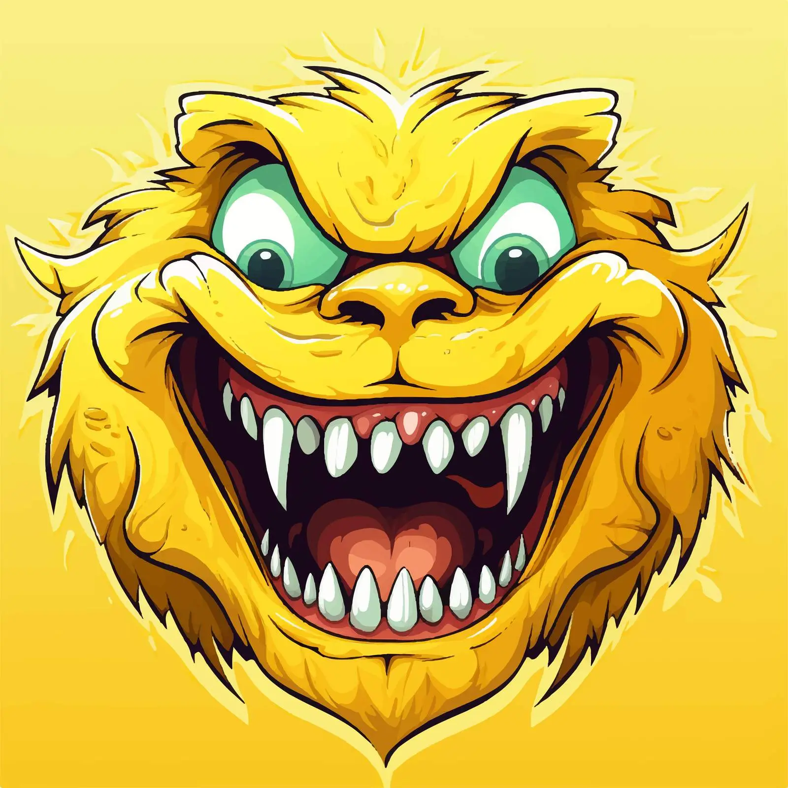 Vibrant Yellow Monster Vector Illustration — free download from Dotvec