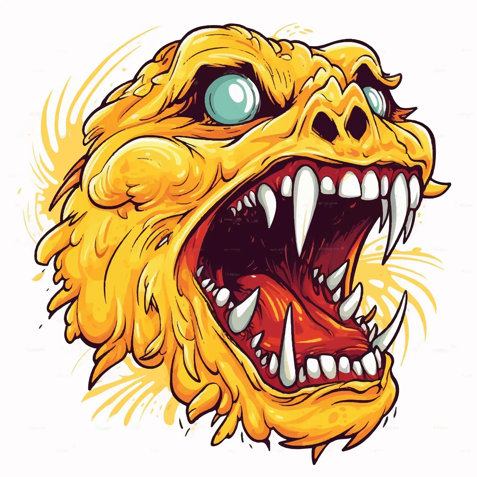 Vibrant Yellow Monster Vector Illustration — free download from Dotvec