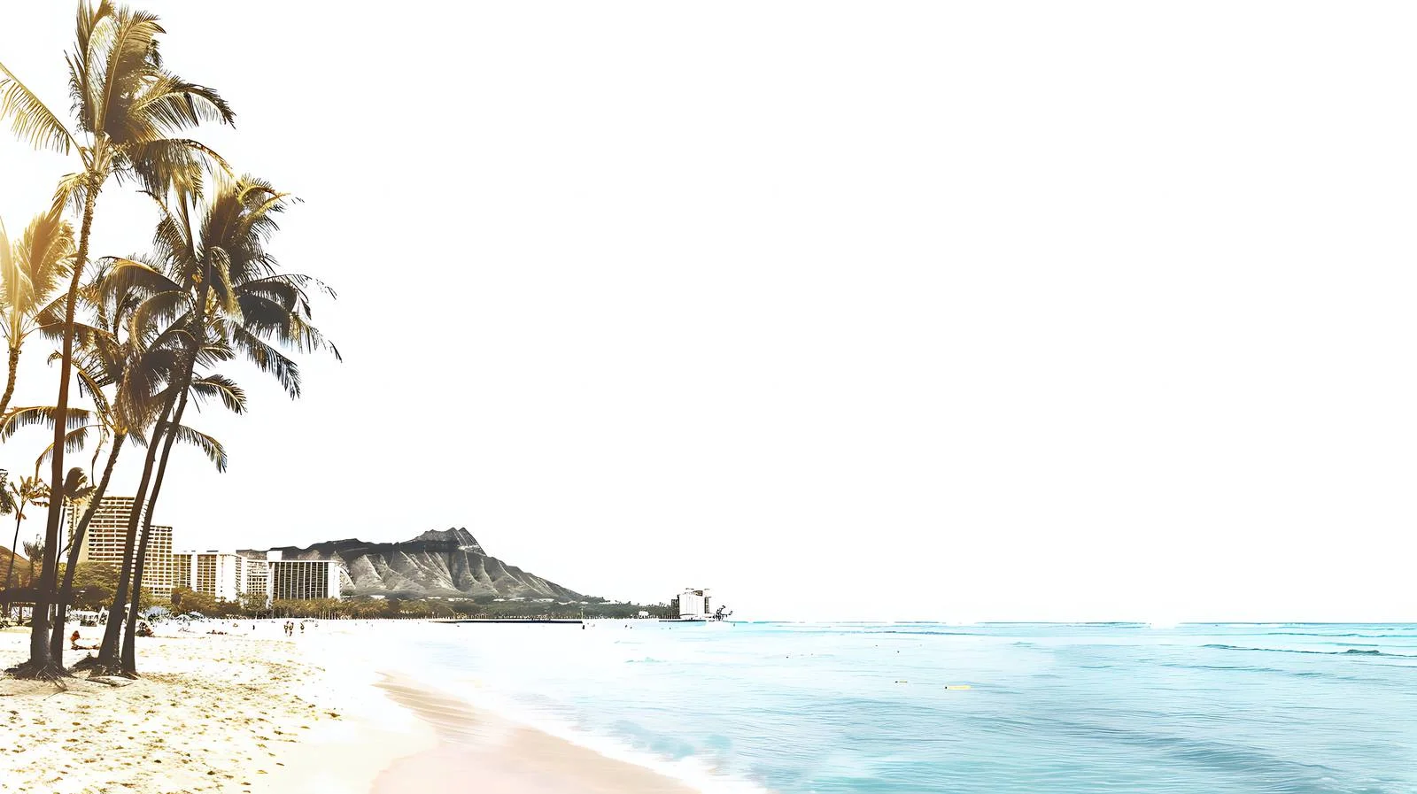 Scenic Waikiki Beach and Diamond Head — free download from Dotvec