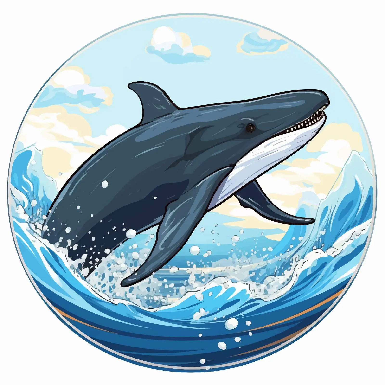 Whale Breaching from Earth's Surface Vector Illustration — free download from Dotvec