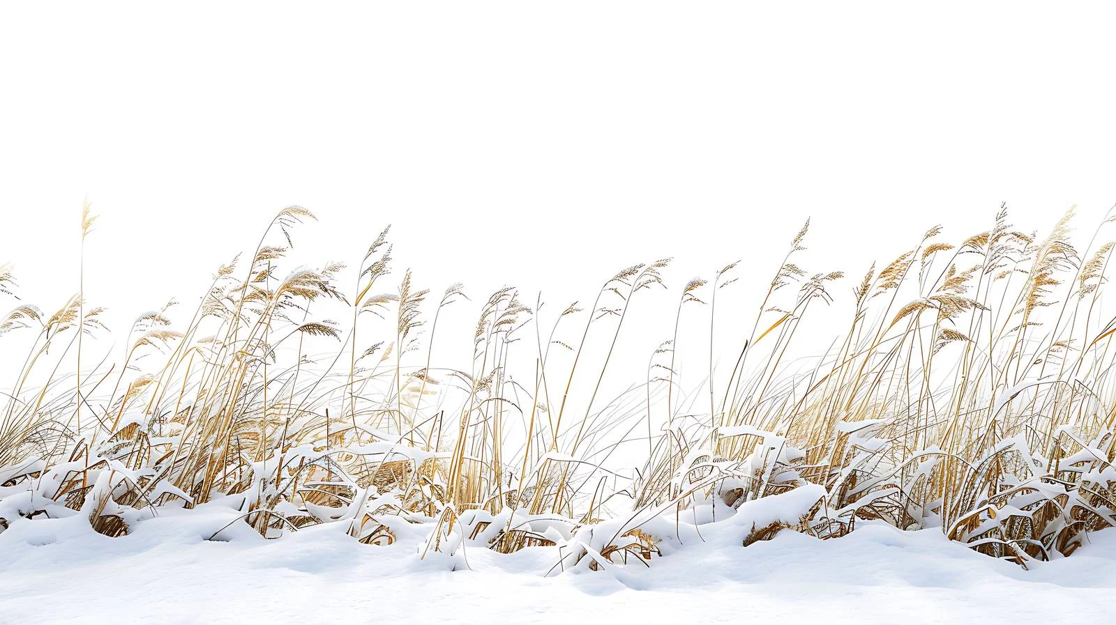 Snow-covered wheat field under white sky — free download from Dotvec