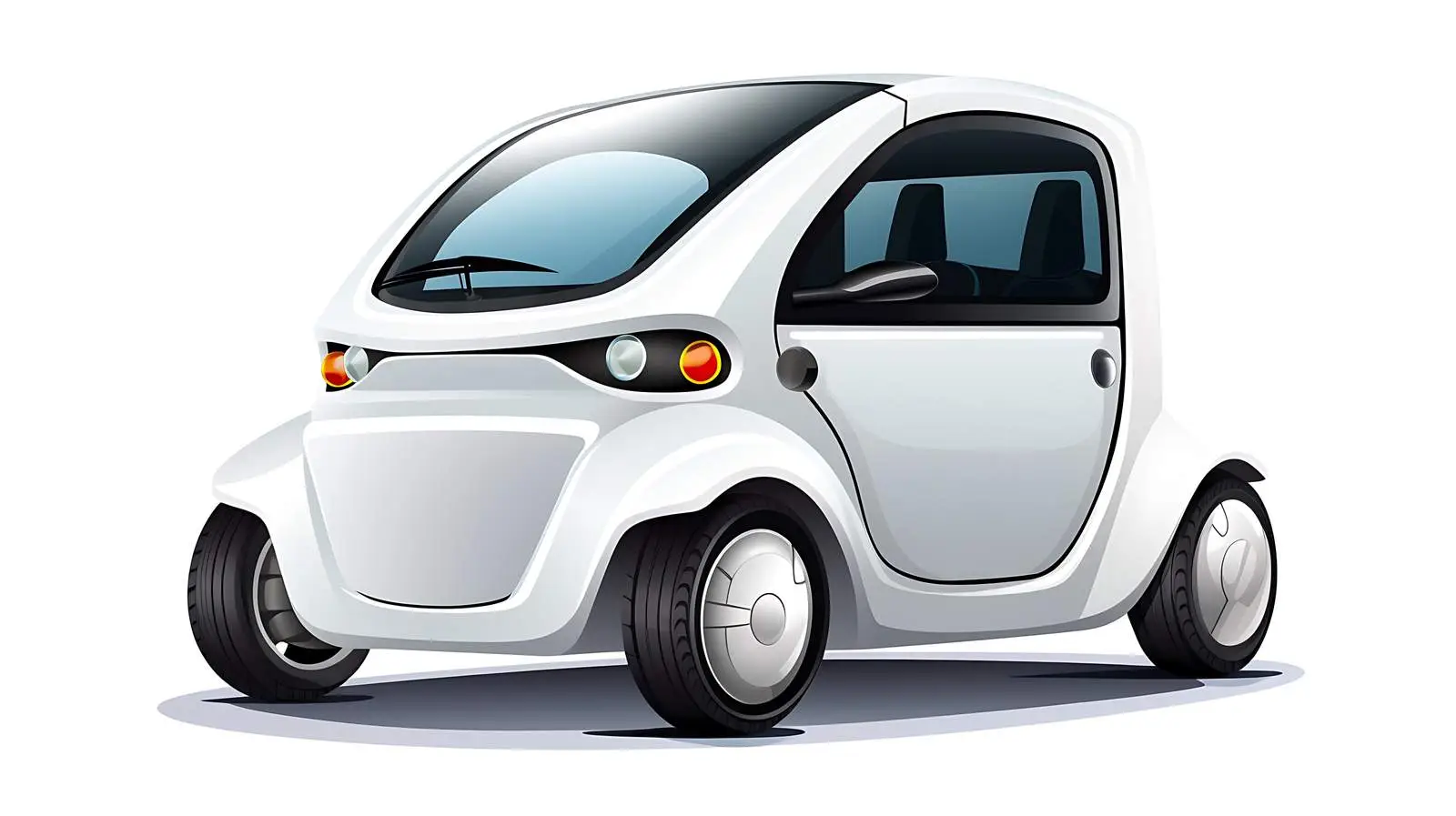 White Electric Car Illustration — free download from Dotvec