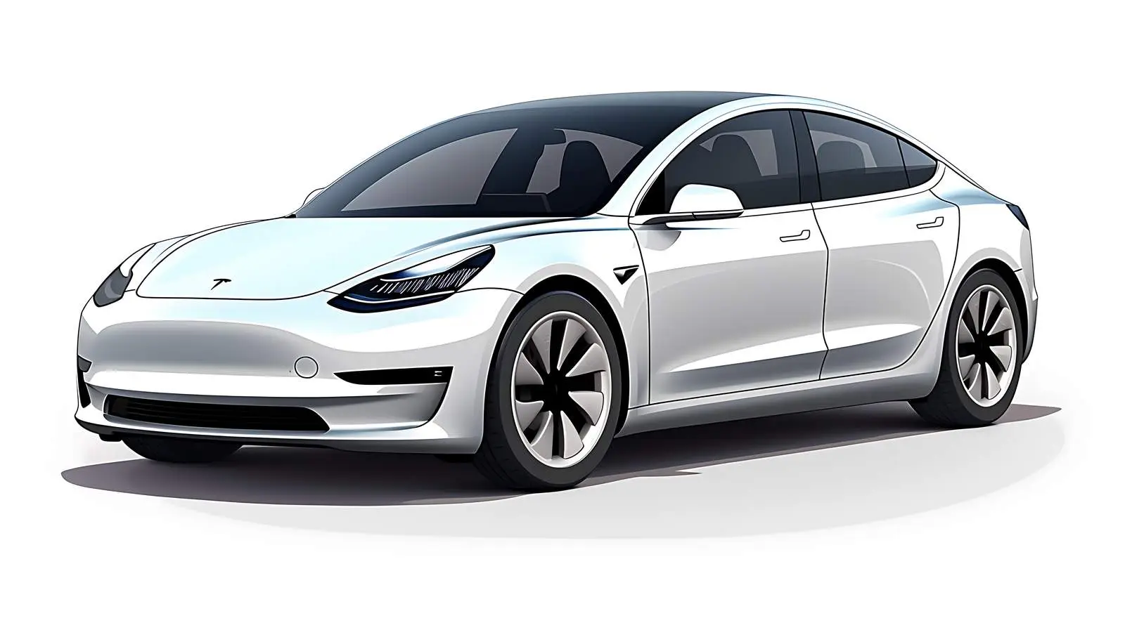 White Electric Car Stock Illustration — free download from Dotvec