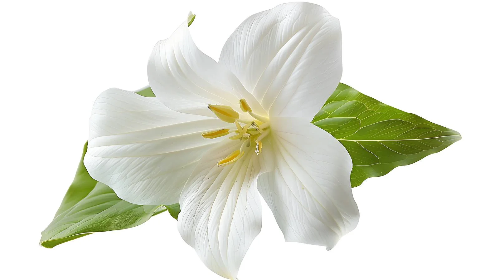 Pristine White Trillium Flower on White — free download from Dotvec