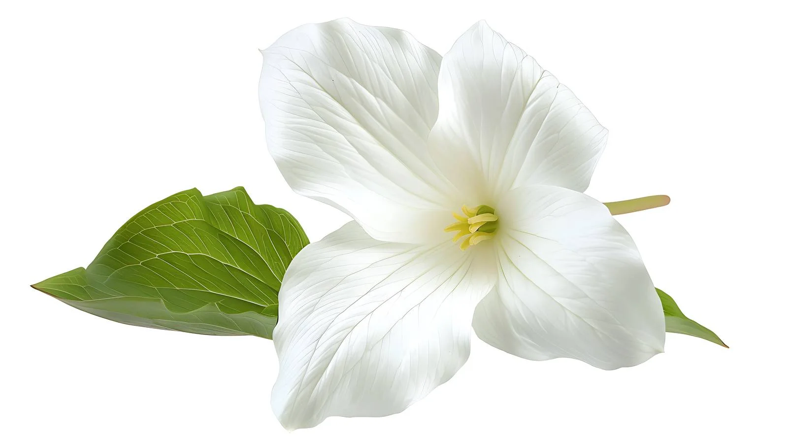 Elegant White Trillium on White Background — free download from Dotvec