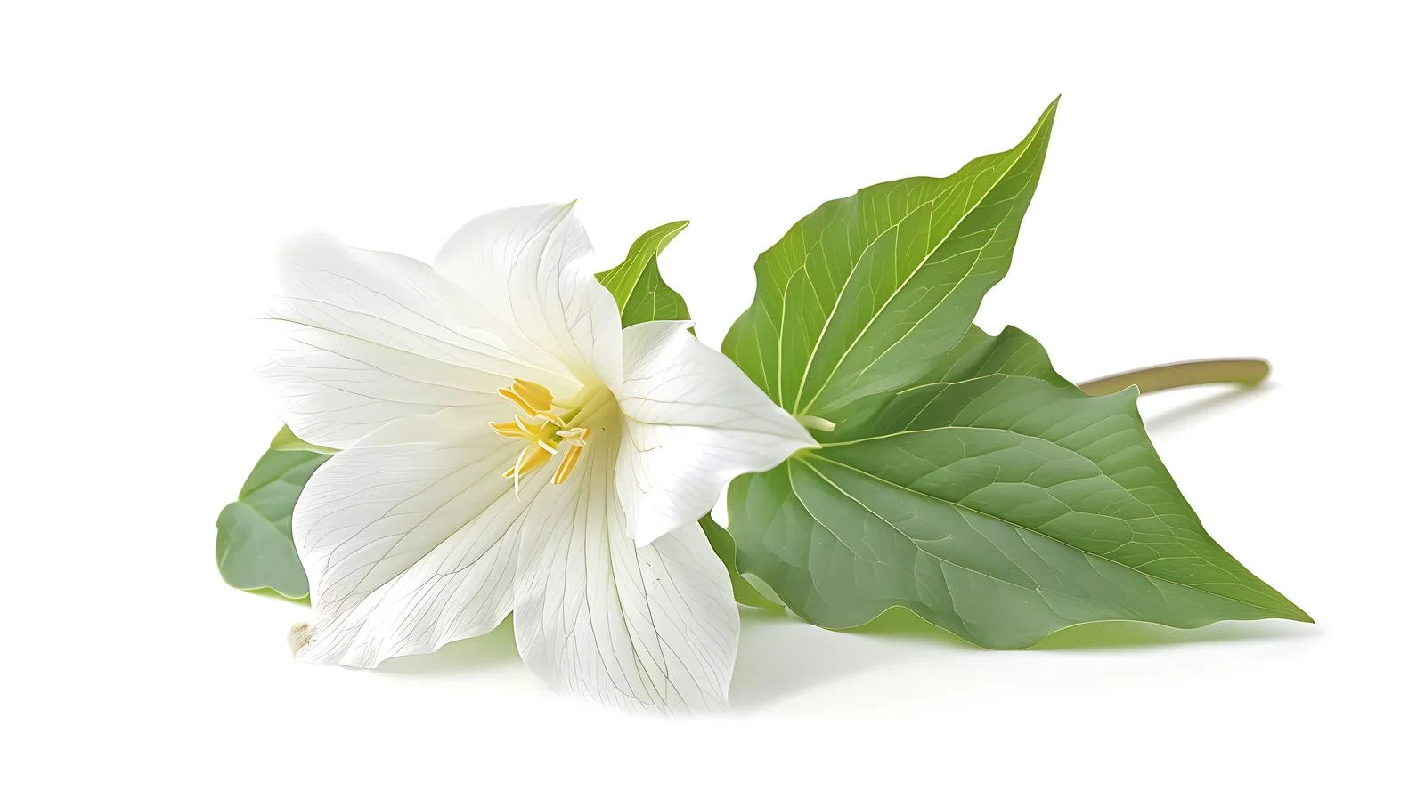 Elegant White Trillium Flower on White — free download from Dotvec