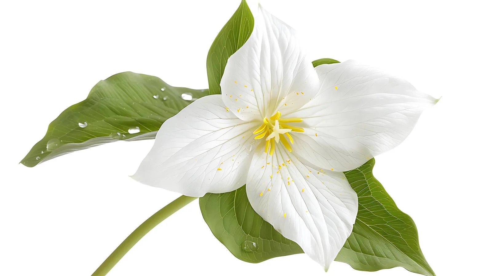 Elegant White Trillium Blossom on White — free download from Dotvec