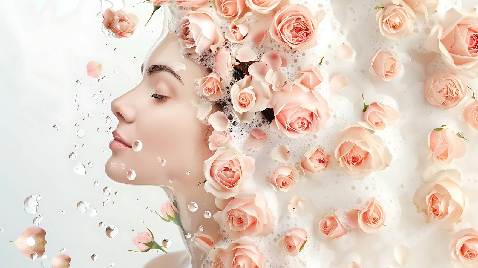 Serene woman in soothing bath experience — free download from Dotvec