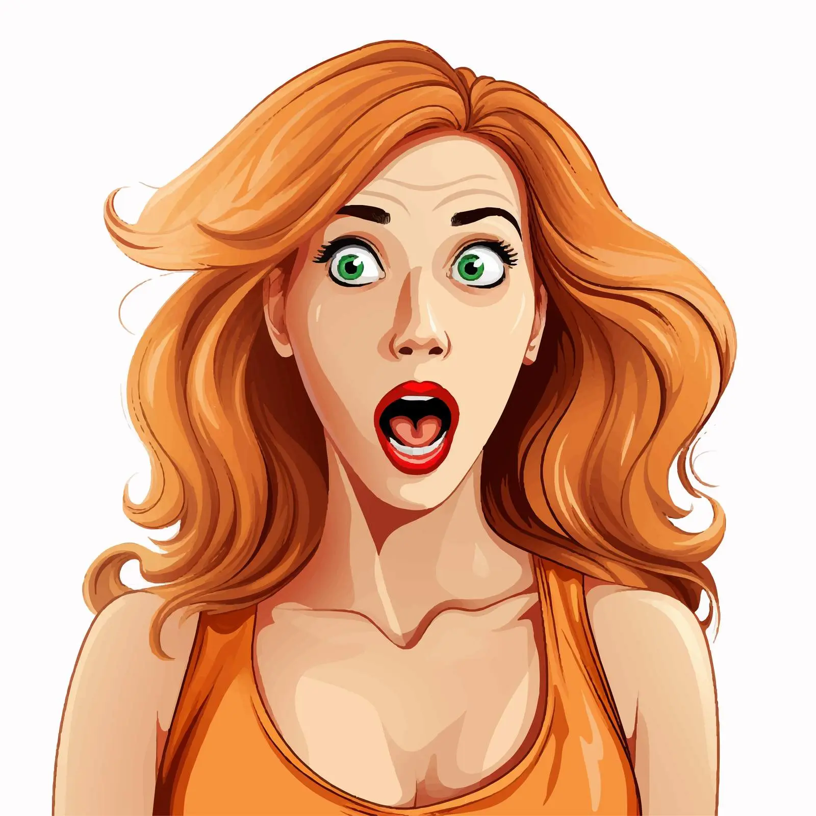 Woman Expressing Shock and Surprise Vector Graphic — free download from Dotvec