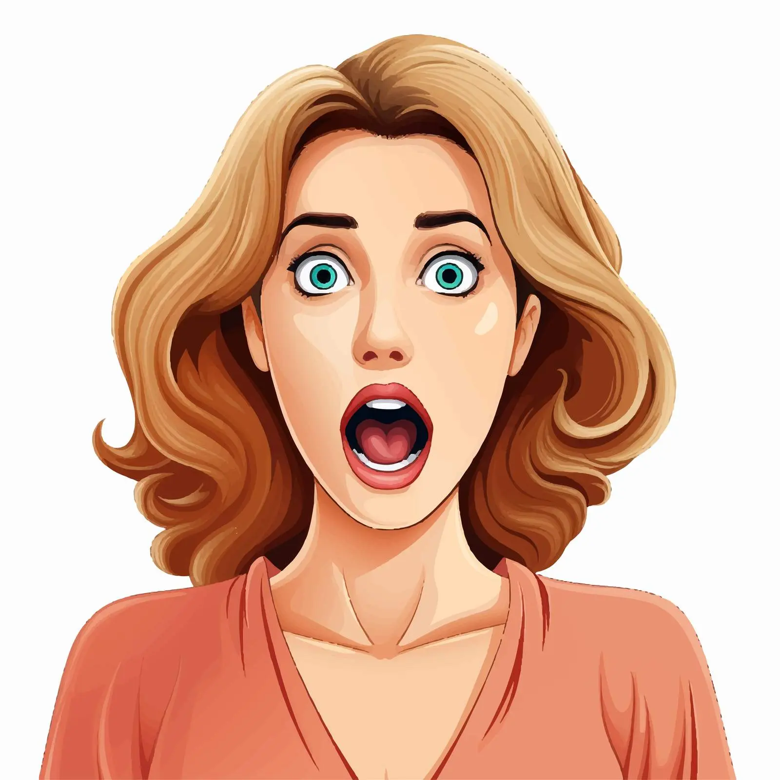 Surprised Woman Cartoon Vector Illustration — free download from Dotvec