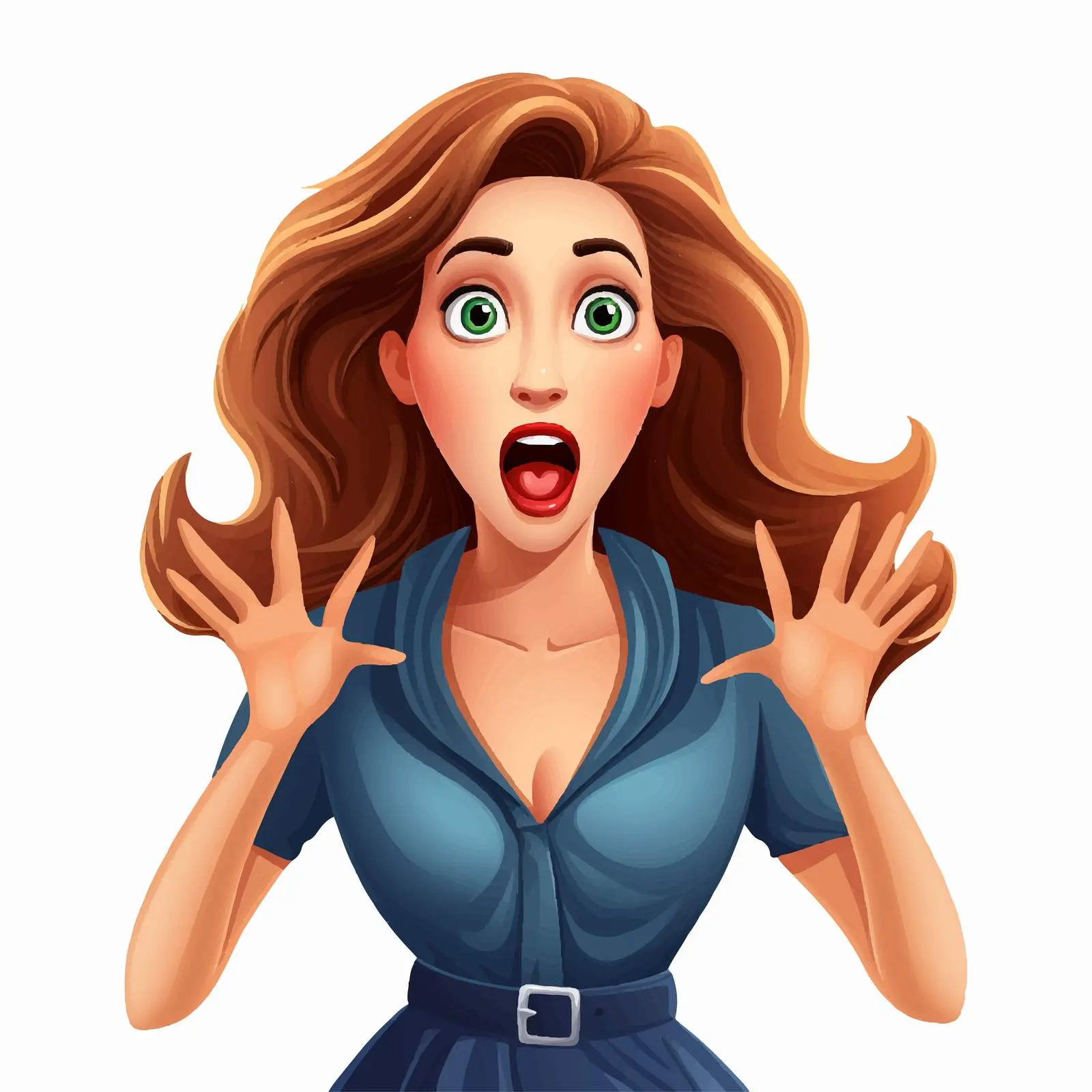 Woman Expressing Shock and Surprise Cartoon Vector — free download from Dotvec
