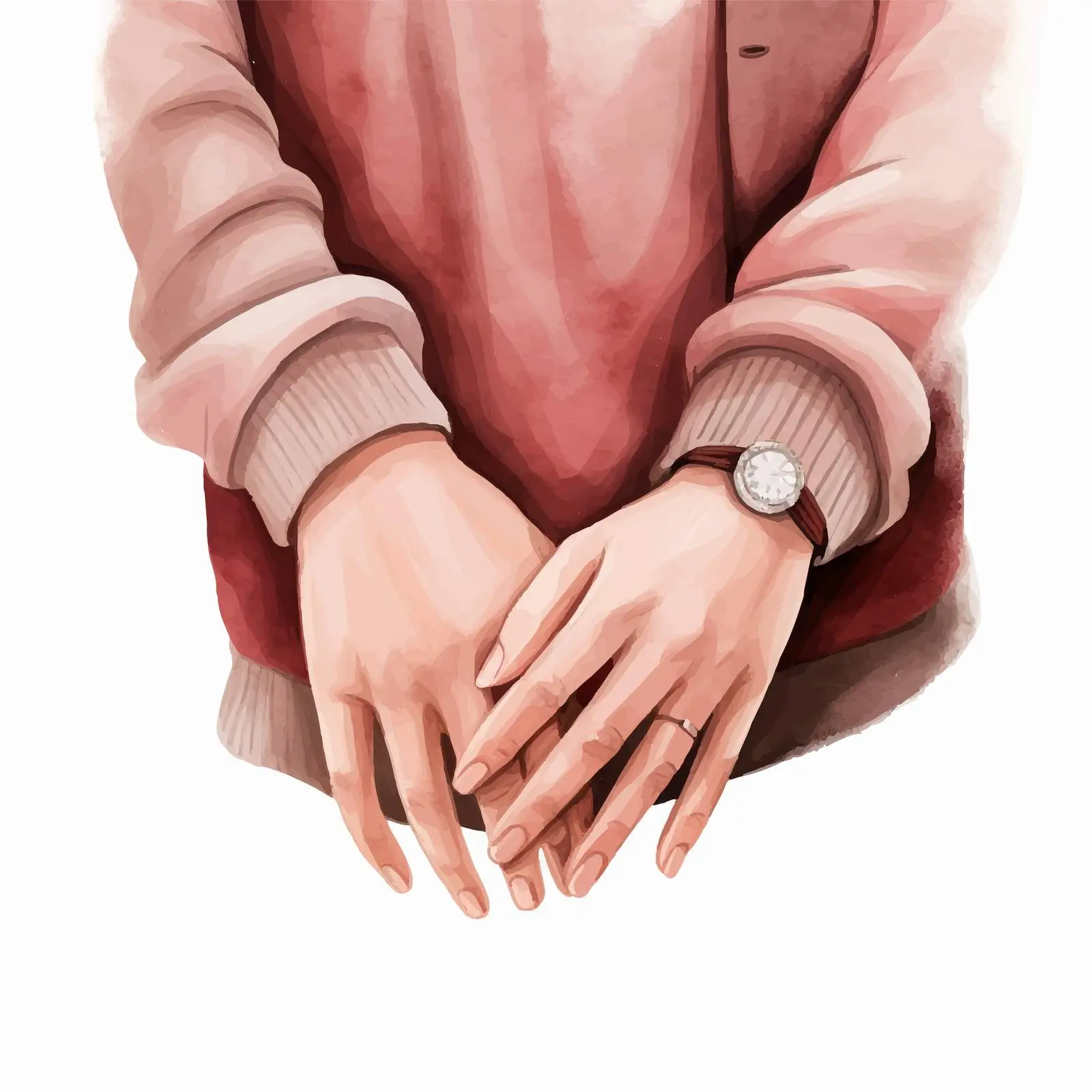 Woman in Sweater with Beautiful Nails Holding Hand — free download from Dotvec