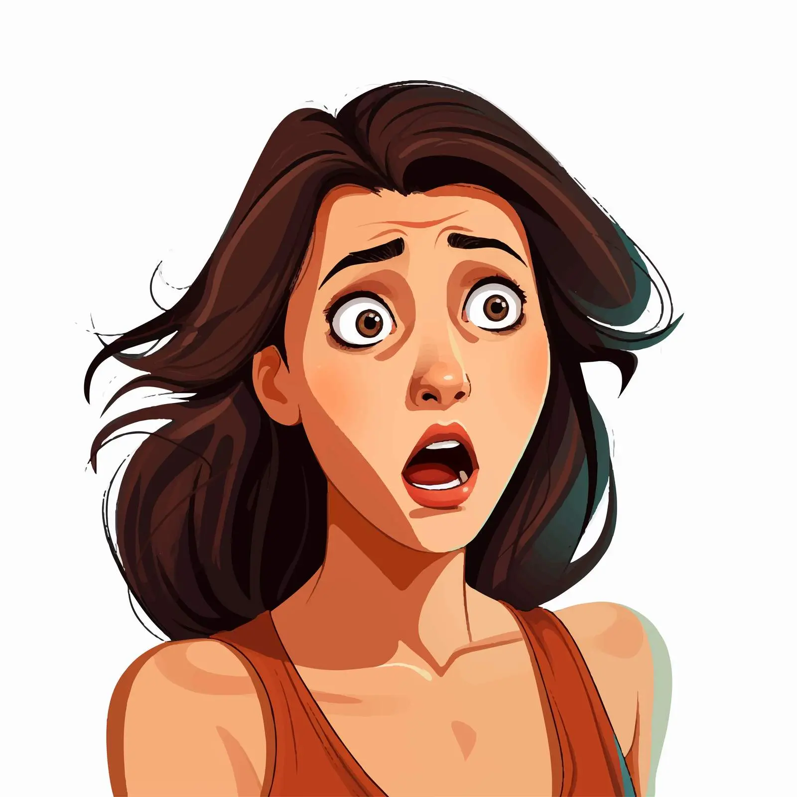 Shocked Woman Cartoon Vector Illustration — free download from Dotvec