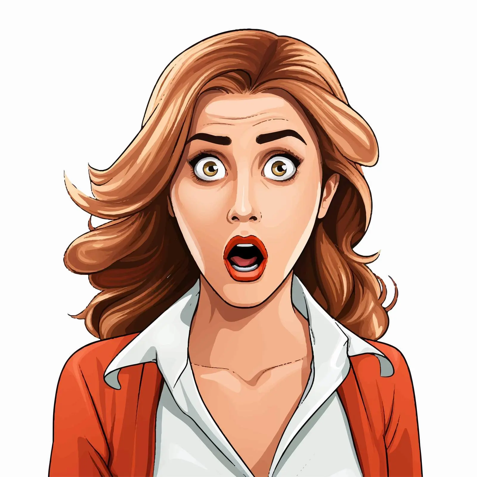 Shocked Woman Cartoon Vector Illustration — free download from Dotvec