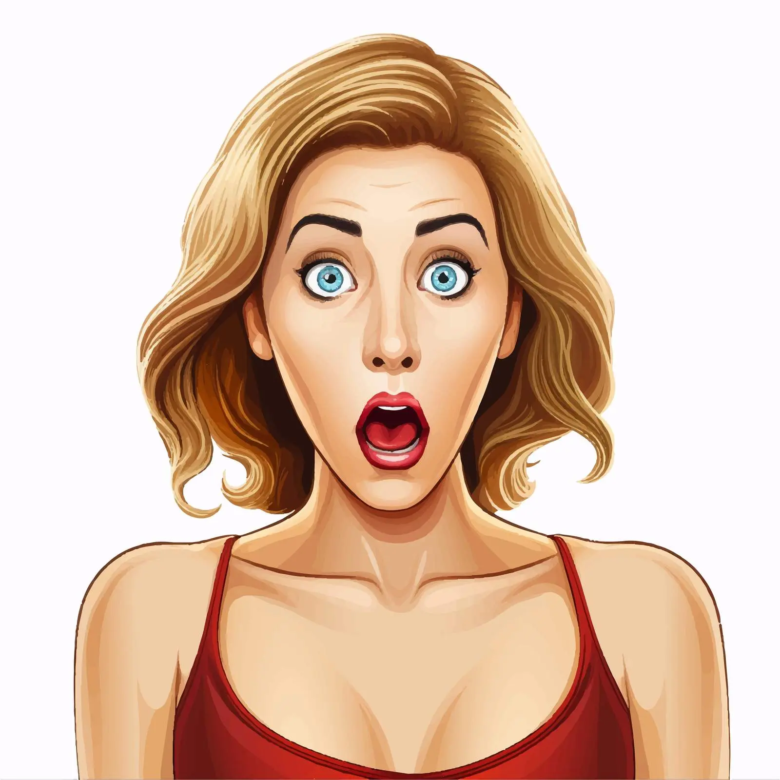 Shocked Woman Cartoon Vector Illustration — free download from Dotvec