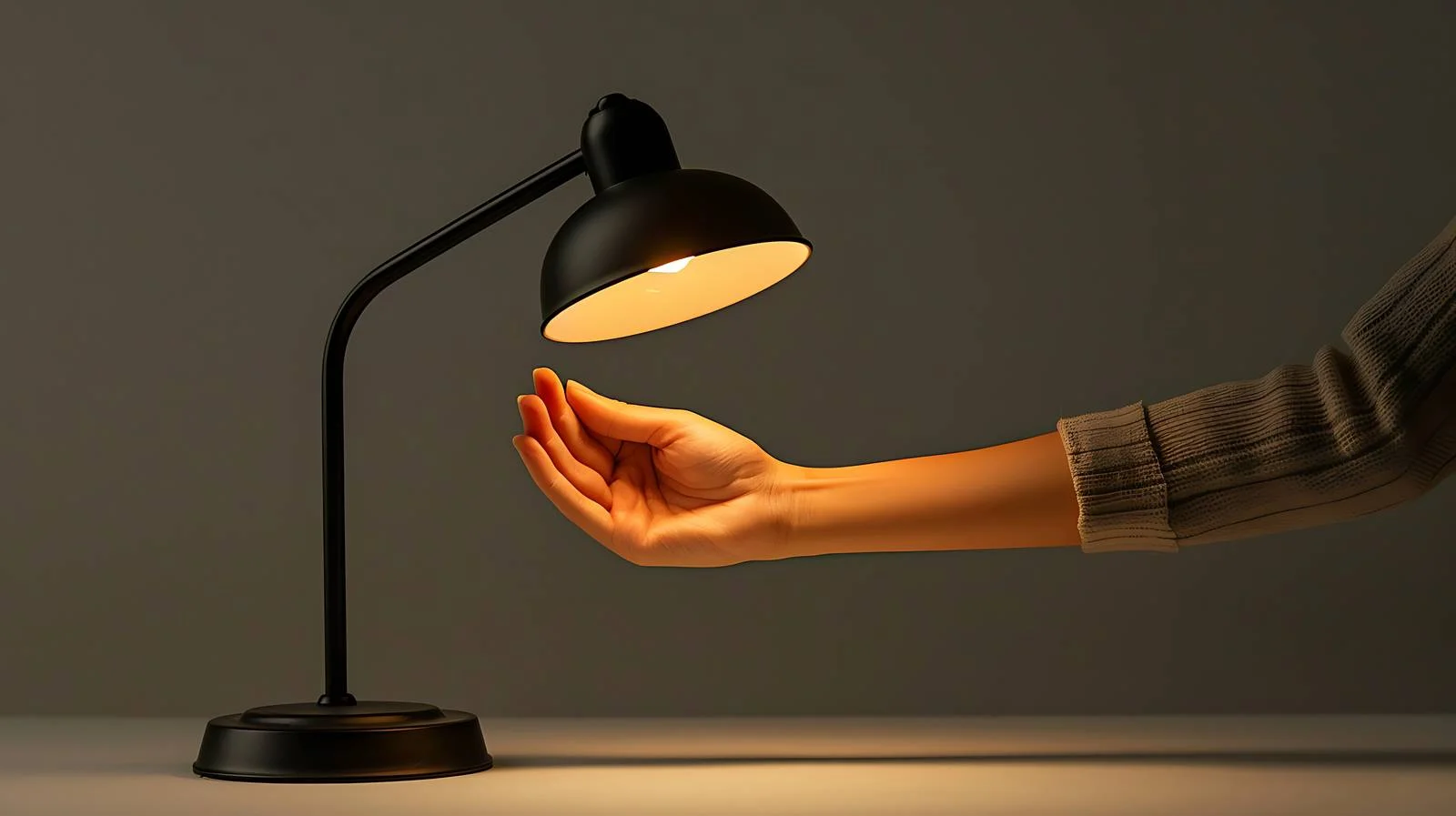 Woman's Hand Adjusts Table Lamp, Isolated — free download from Dotvec