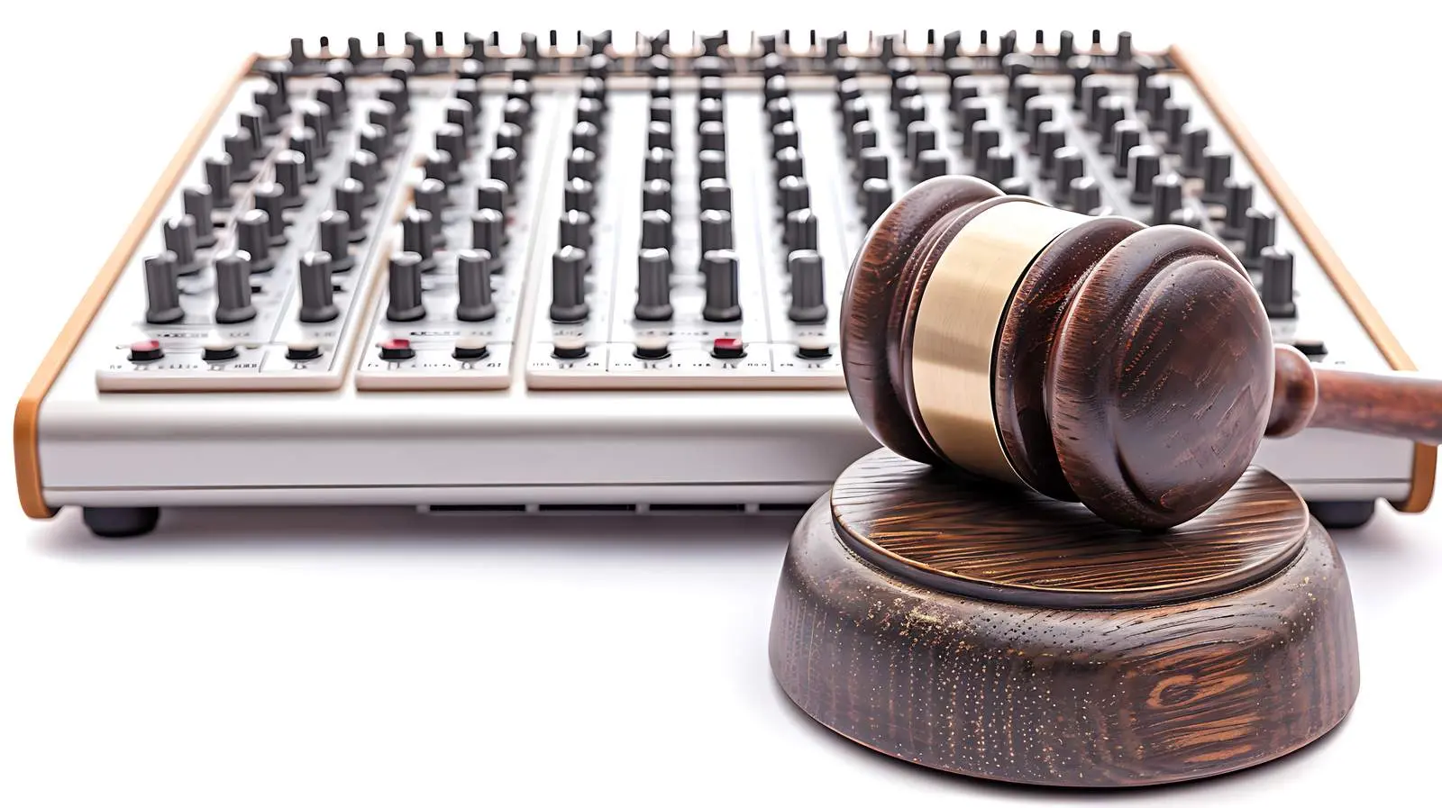 Wooden Judge Gavel and Soundboard on White Background – free hammer image from Dotvec