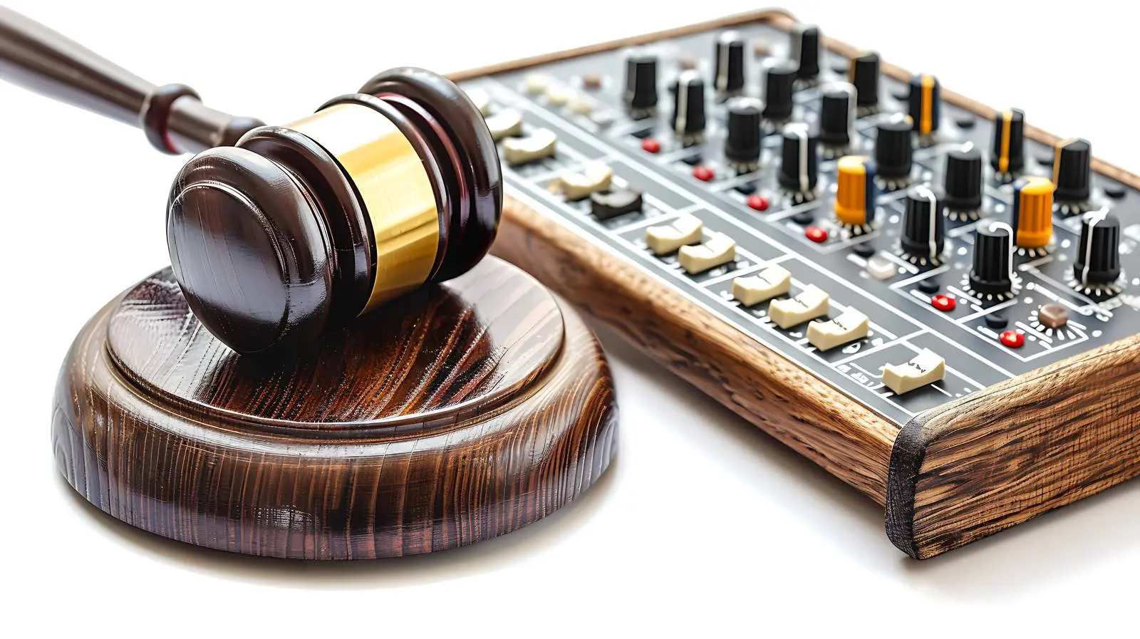 Wooden Judge Gavel and Soundboard on White Background – free hammer image from Dotvec