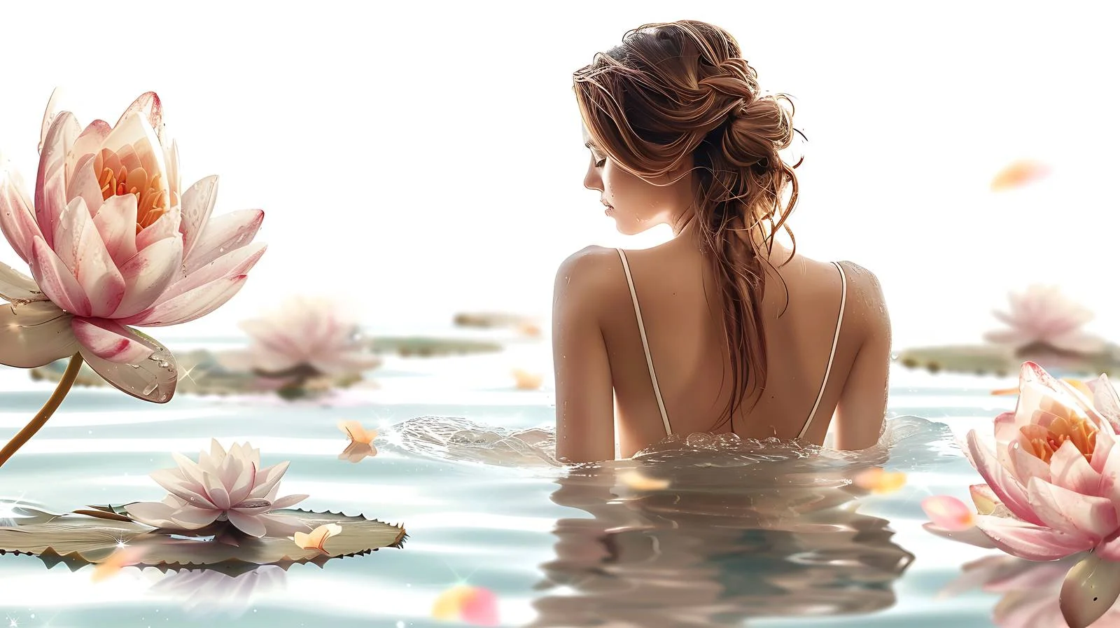 Graceful young lady seated serenely — free download from Dotvec