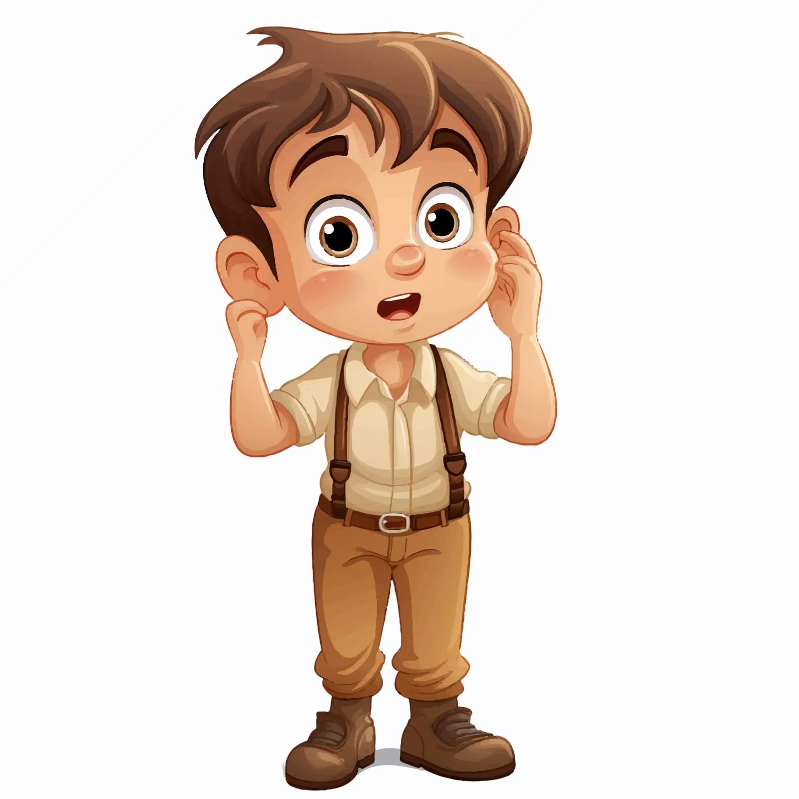 Worried Expression of a Young Boy Cartoon Vector — free download from Dotvec