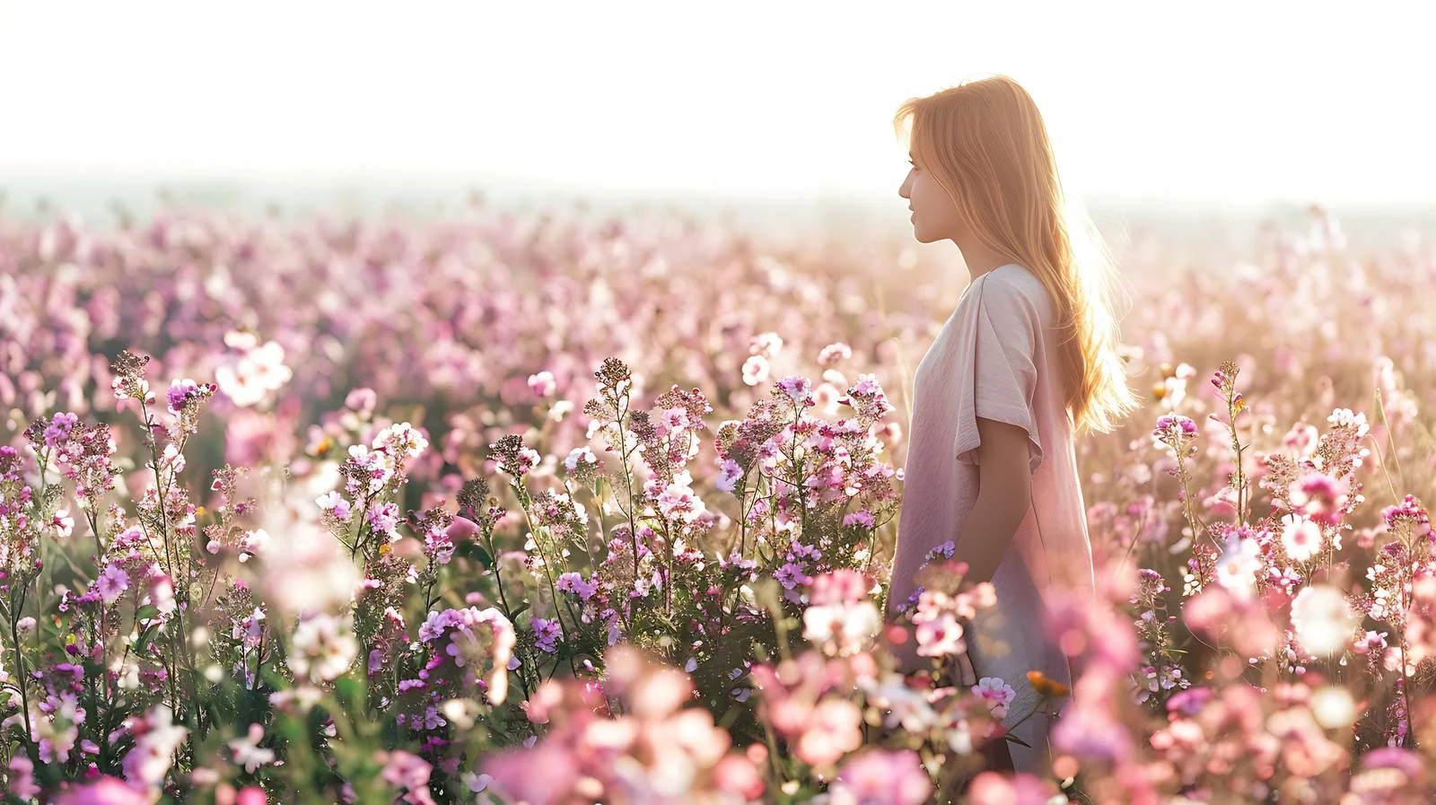 Serene Girl Amidst Lush Ivan-Tea Field — free download from Dotvec