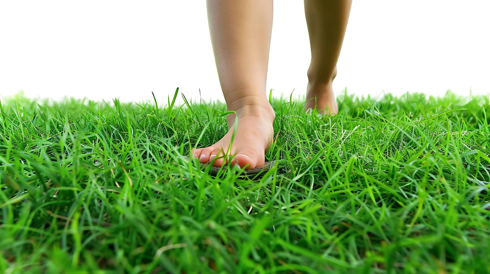 Youthful Girl Walks on Lush Green Grass – free verdant image from Dotvec