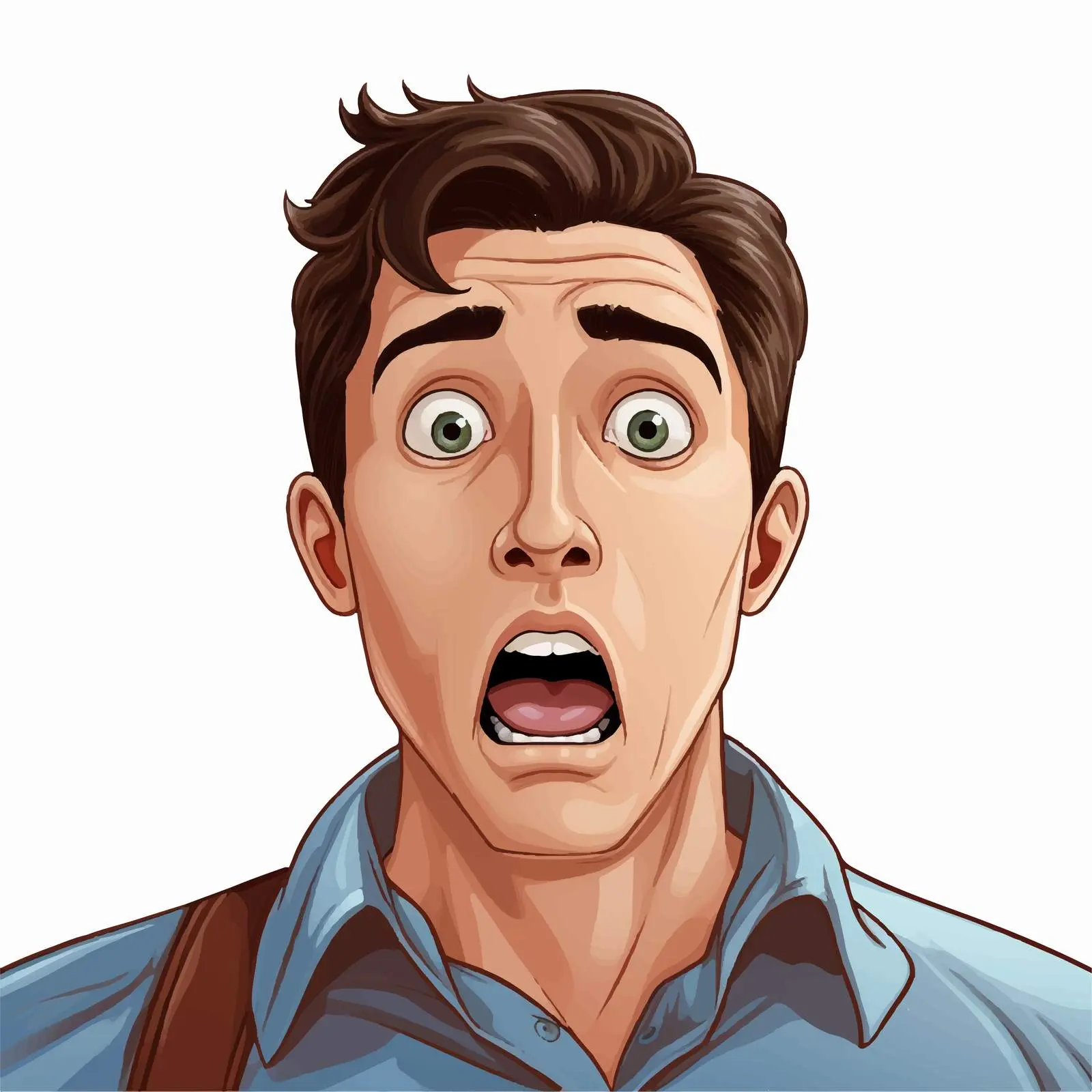 Young Man Shocked Expression Cartoon Vector — free download from Dotvec