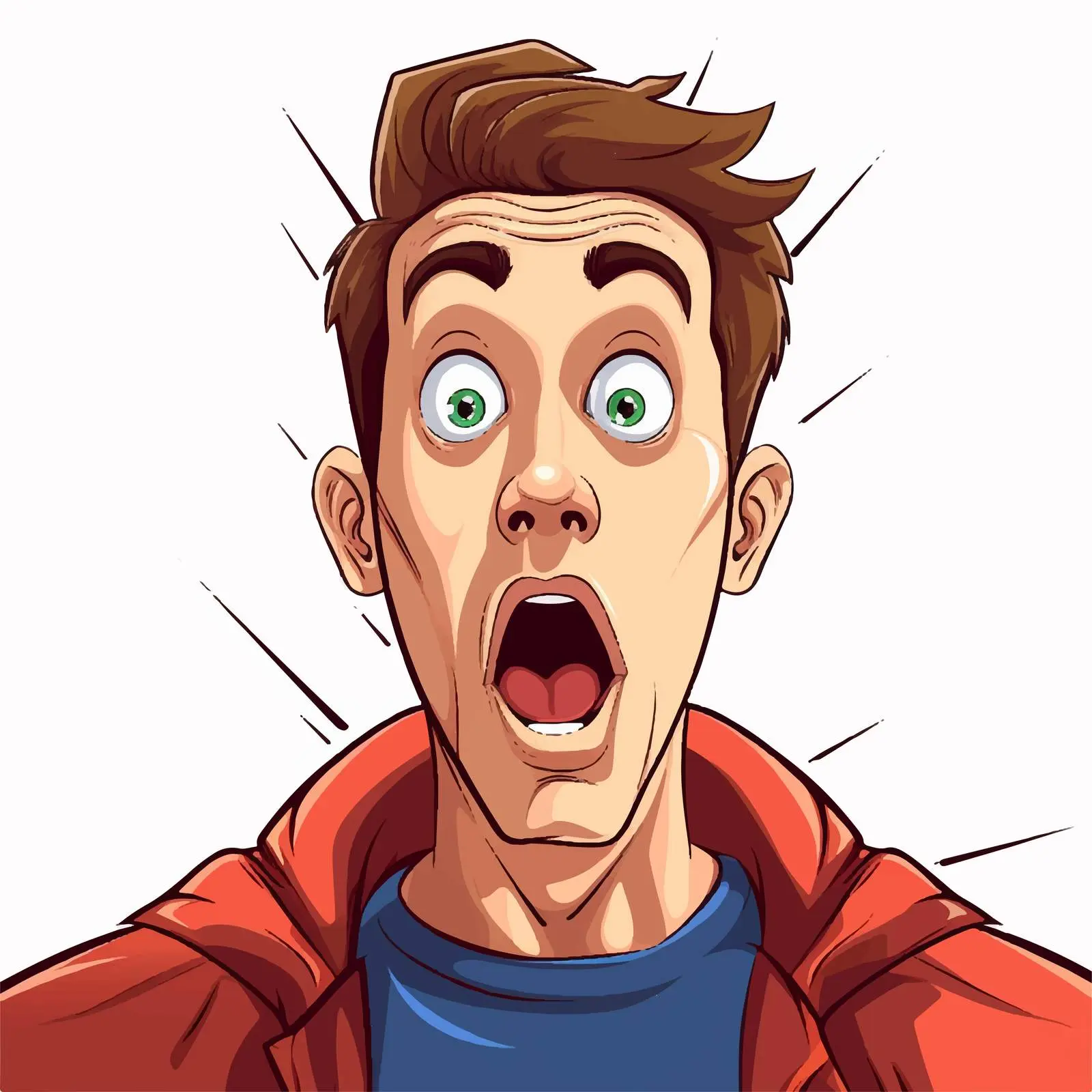 Shocked Young Man Cartoon Vector Illustration — free download from Dotvec