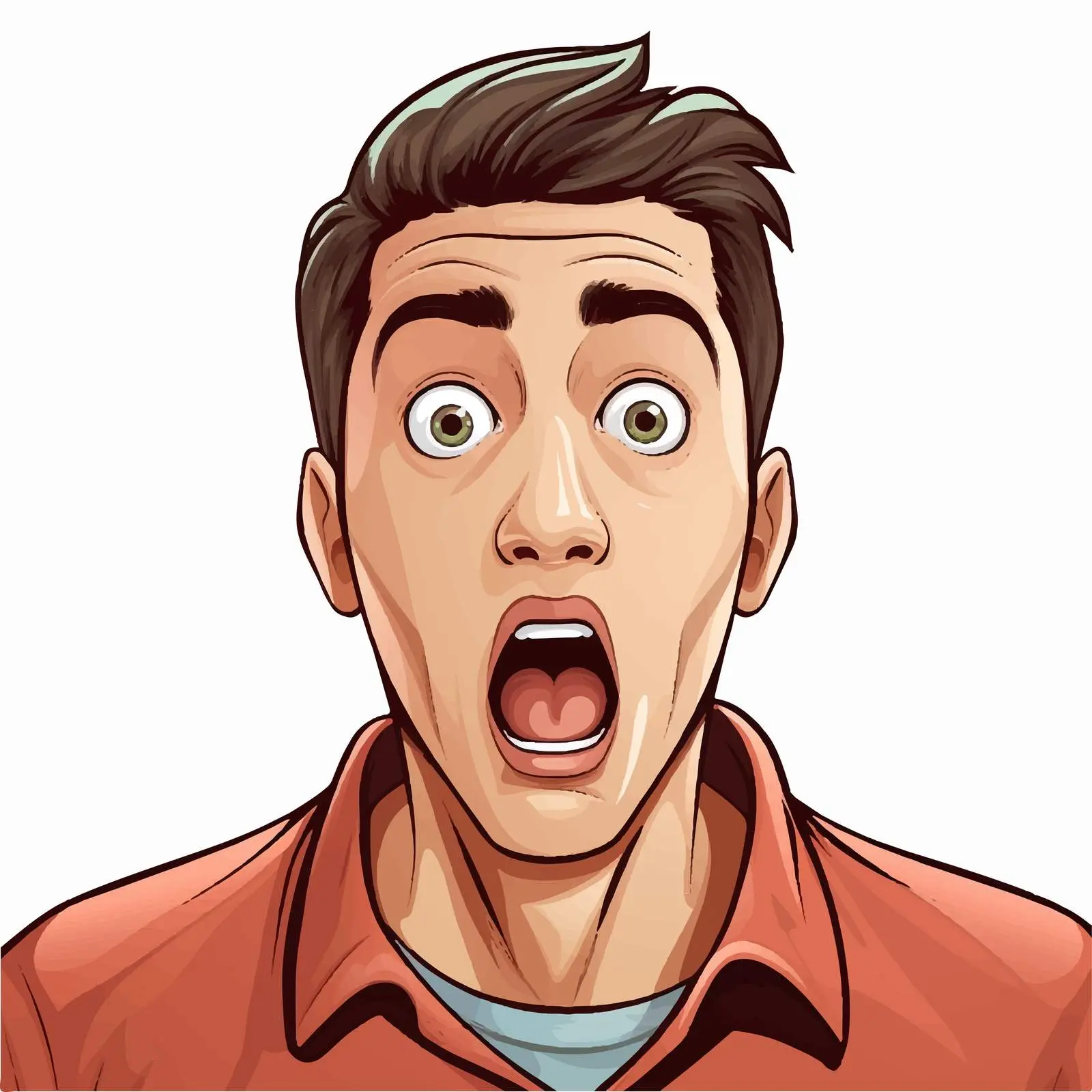 Shocked Expression of a Young Man - Vector Art — free download from Dotvec