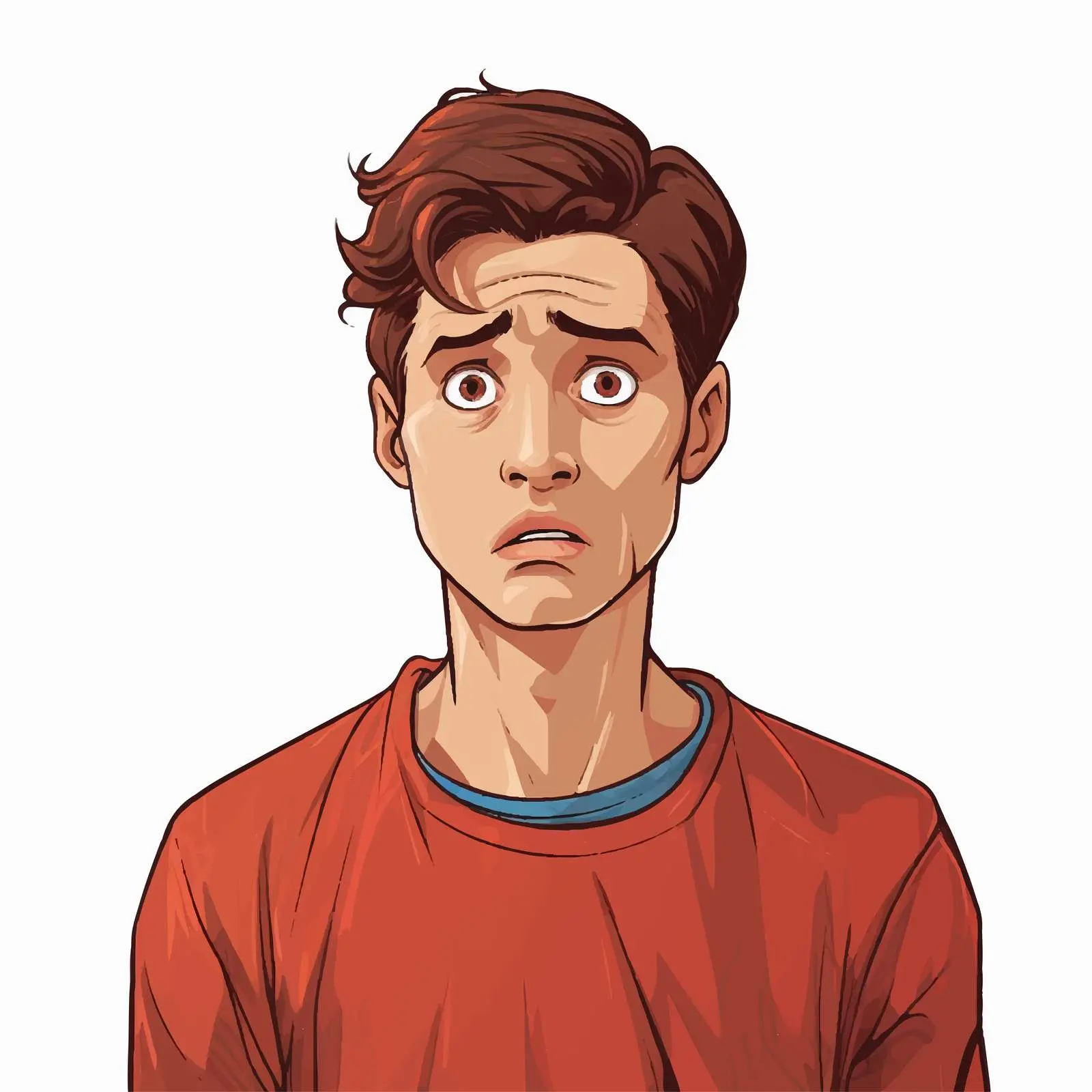 Worried Young Man Cartoon Vector Illustration — free download from Dotvec