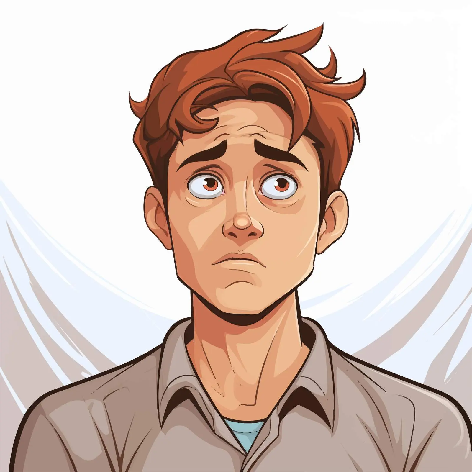 Worried Young Man Cartoon Vector Illustration — free download from Dotvec