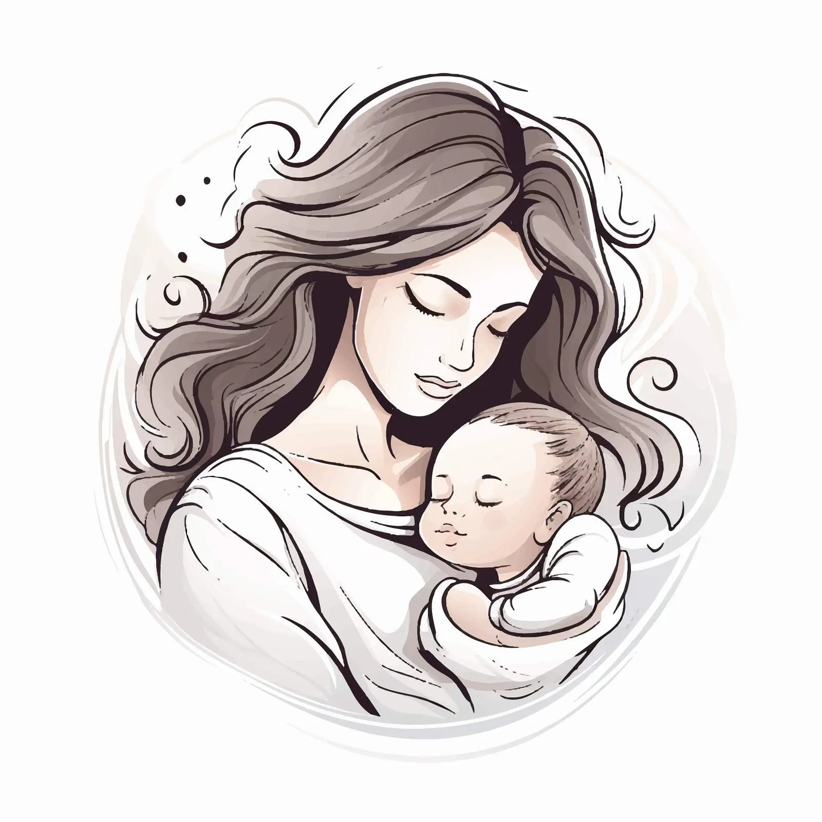 Young Mother Holding Baby in Her Arms — free download from Dotvec