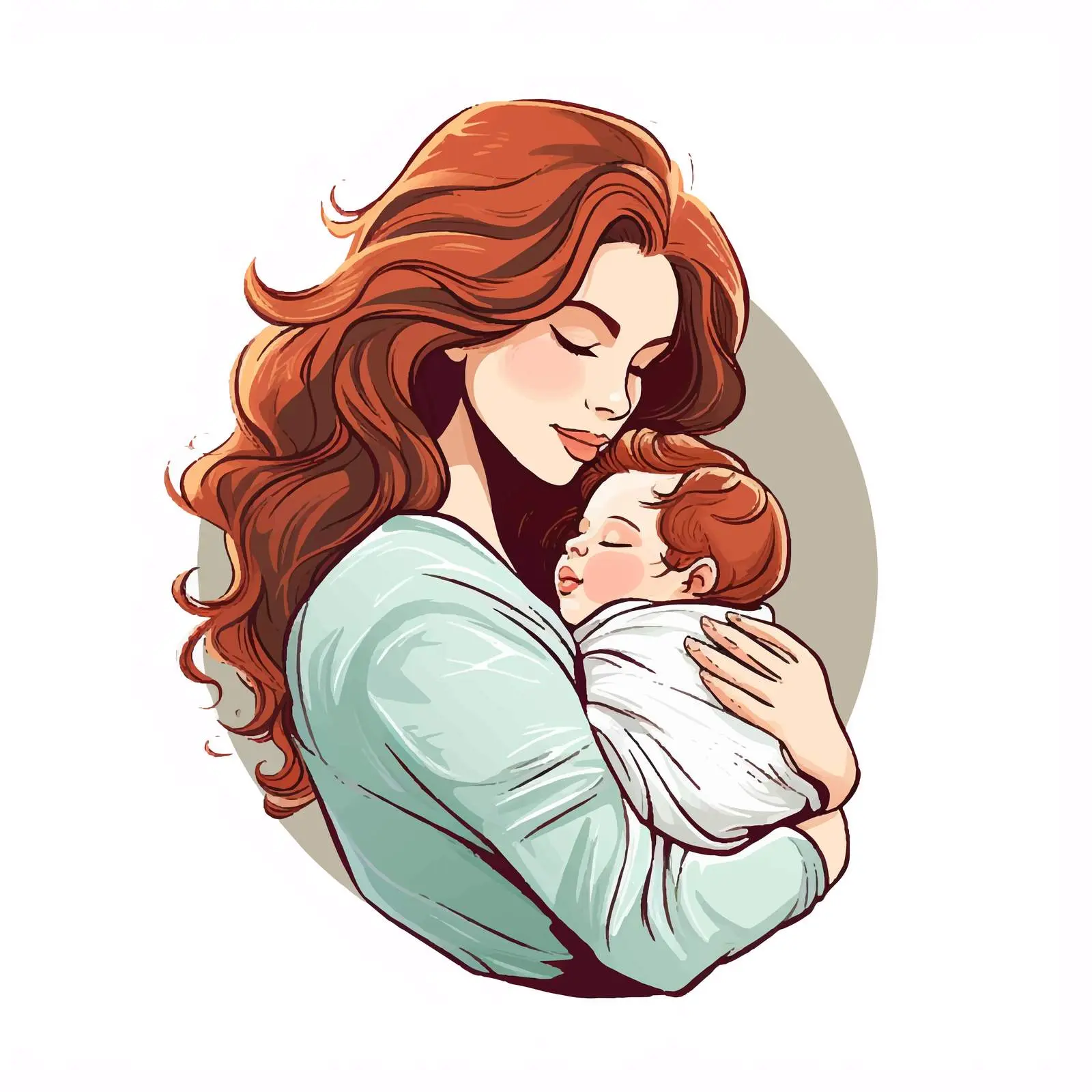 Young Mother Holding Baby in Affectionate Embrace – free love and affection image from Dotvec