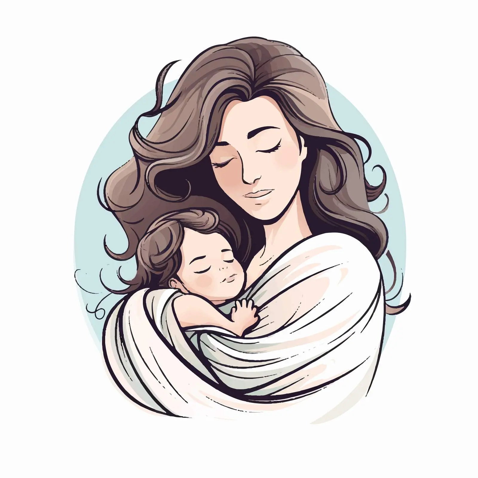 Young Mother Holding Baby in Loving Embrace — free download from Dotvec