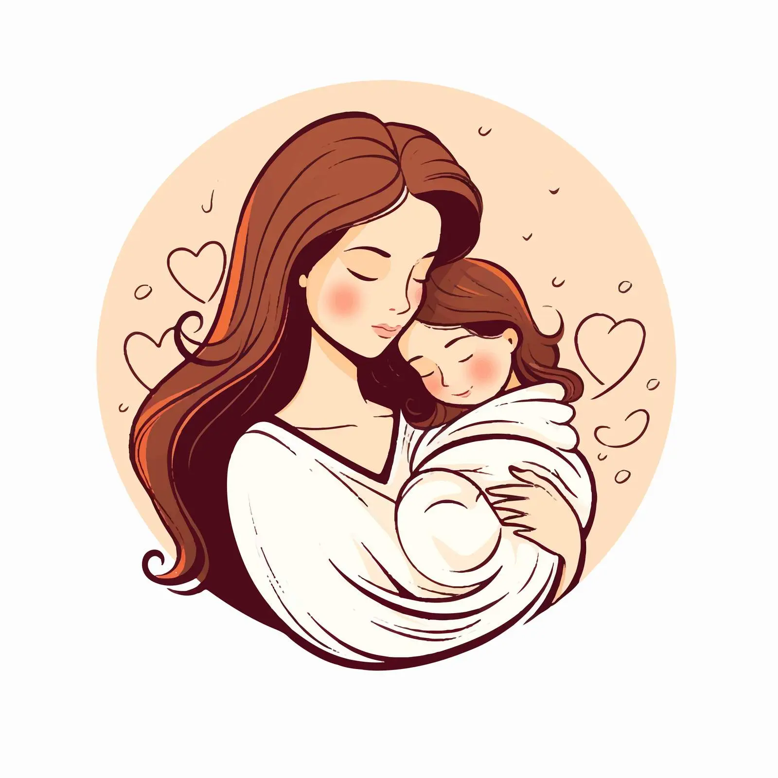 Young Mother Holding Baby with Love — free download from Dotvec