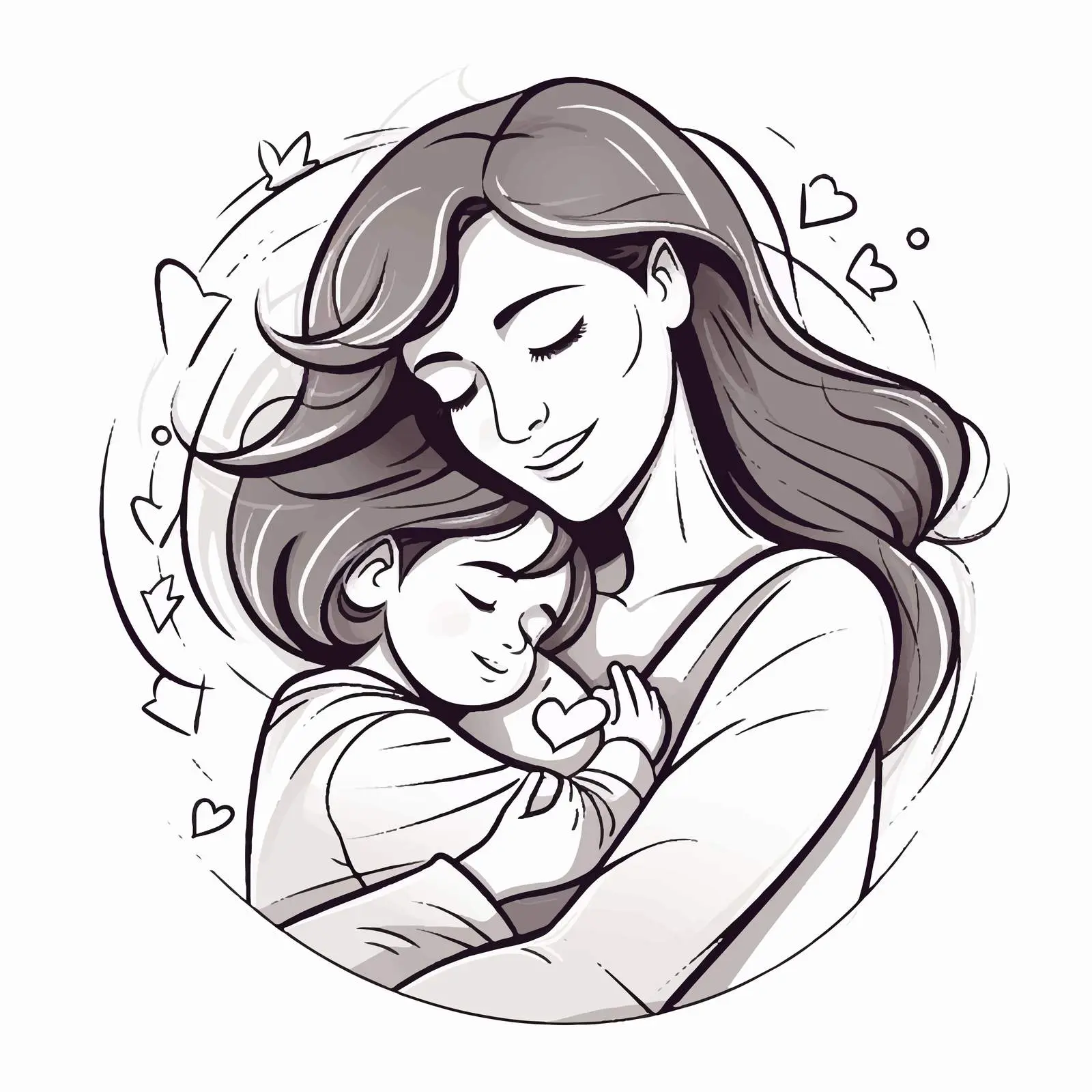 Mother Holding Baby Embracing Love and Warmth — free download from Dotvec