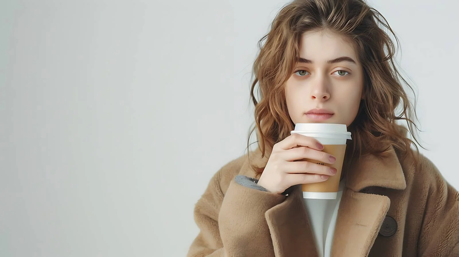 Serene young woman enjoying coffee — free download from Dotvec