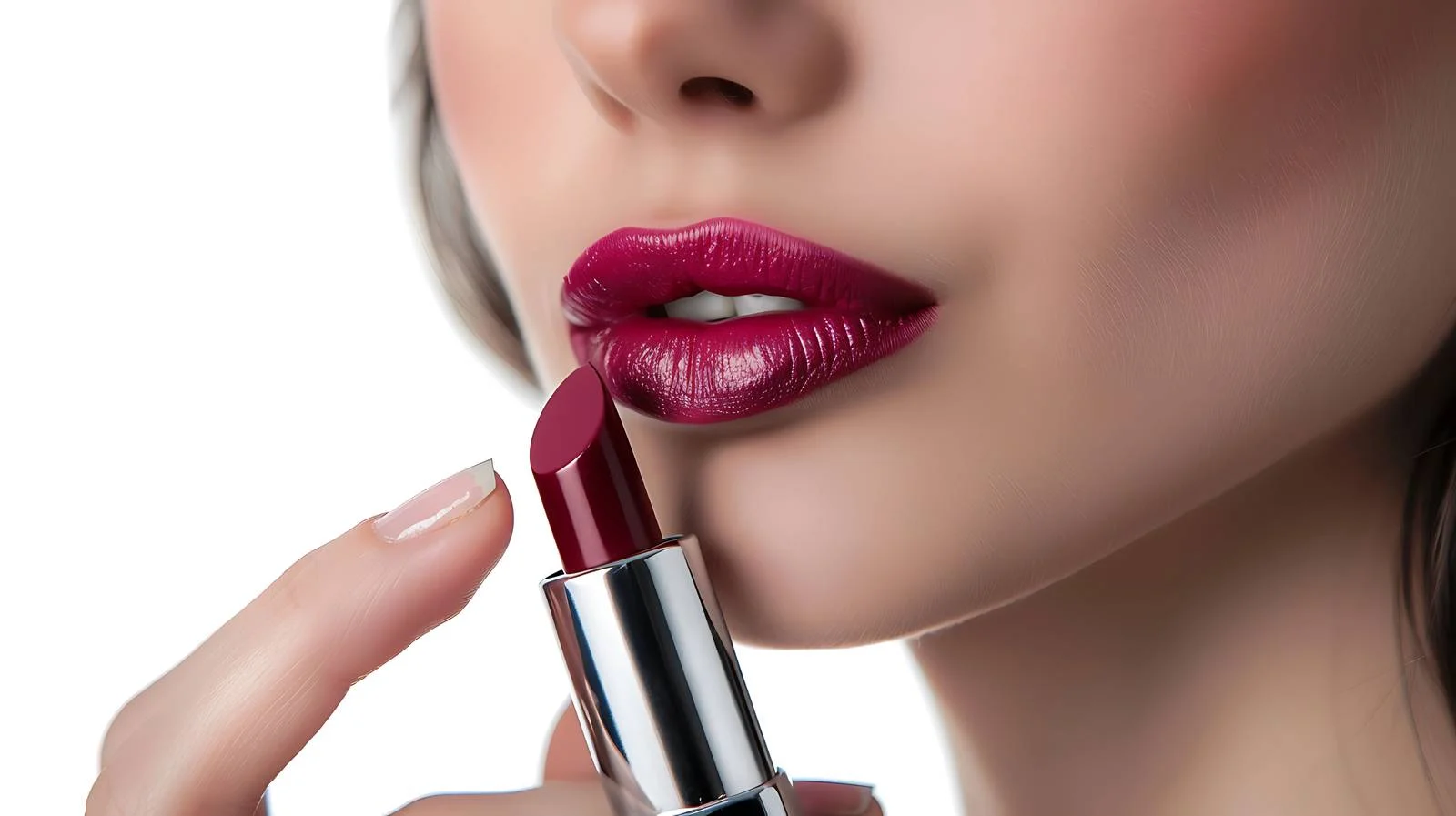 Young woman preparing to apply lipstick – free facial care image from Dotvec