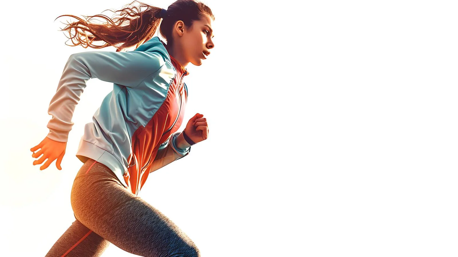 Active Woman Outdoors White Background — free download from Dotvec