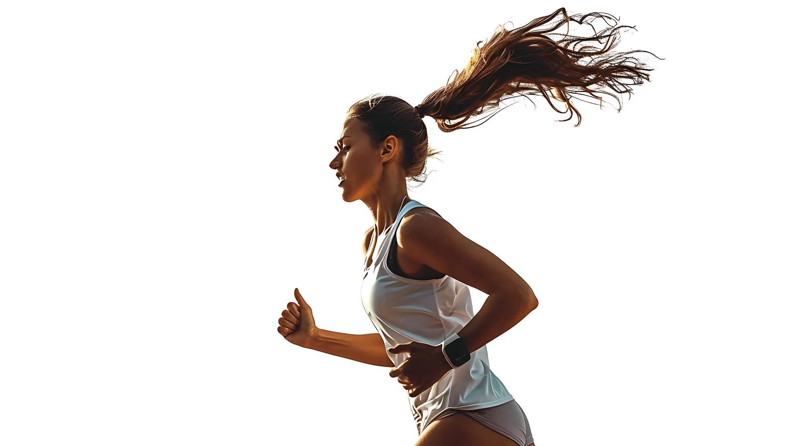 Active Woman Outdoors Isolated on White — free download from Dotvec