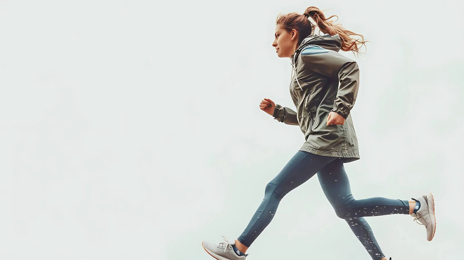 Active Woman Outdoors on White Background — free download from Dotvec