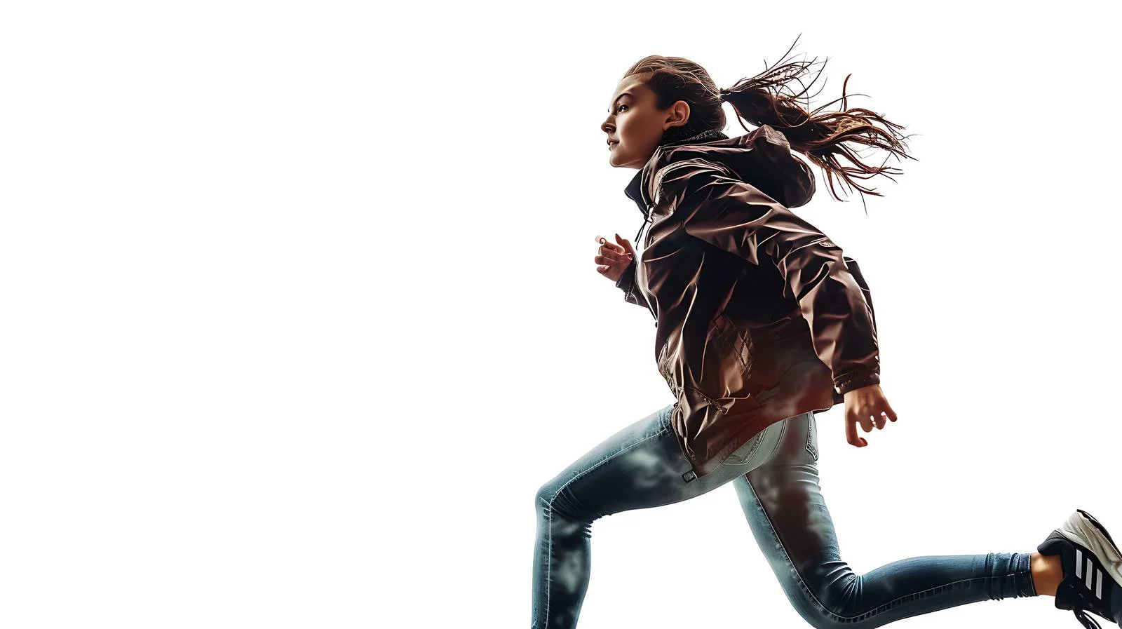 Active Woman Outdoors White Background — free download from Dotvec