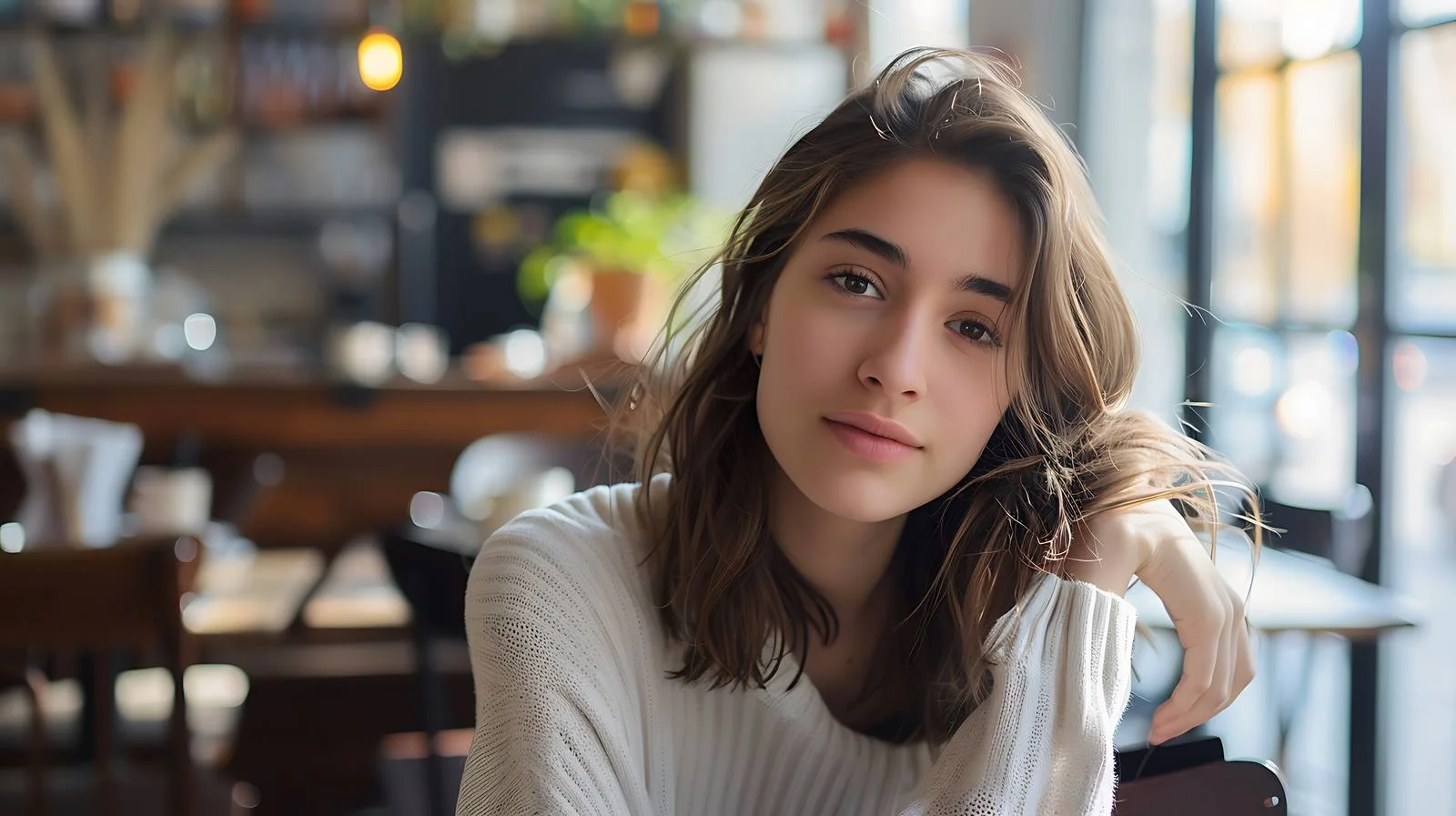 Elegant Young Lady Dining Solo — free download from Dotvec