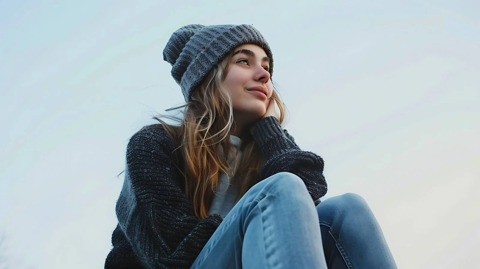 Young Woman Outdoors Sitting Isolated — free download from Dotvec