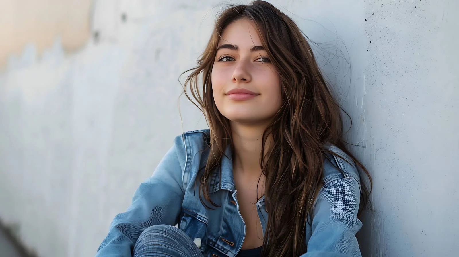 Serene young lady outdoors on white background — free download from Dotvec