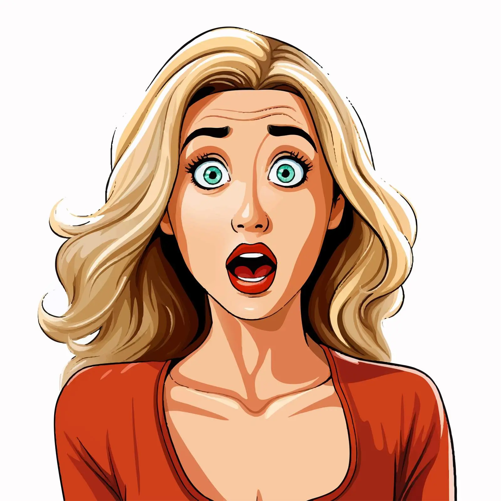 Surprised Young Woman Vector Illustration – free vectored image image from Dotvec