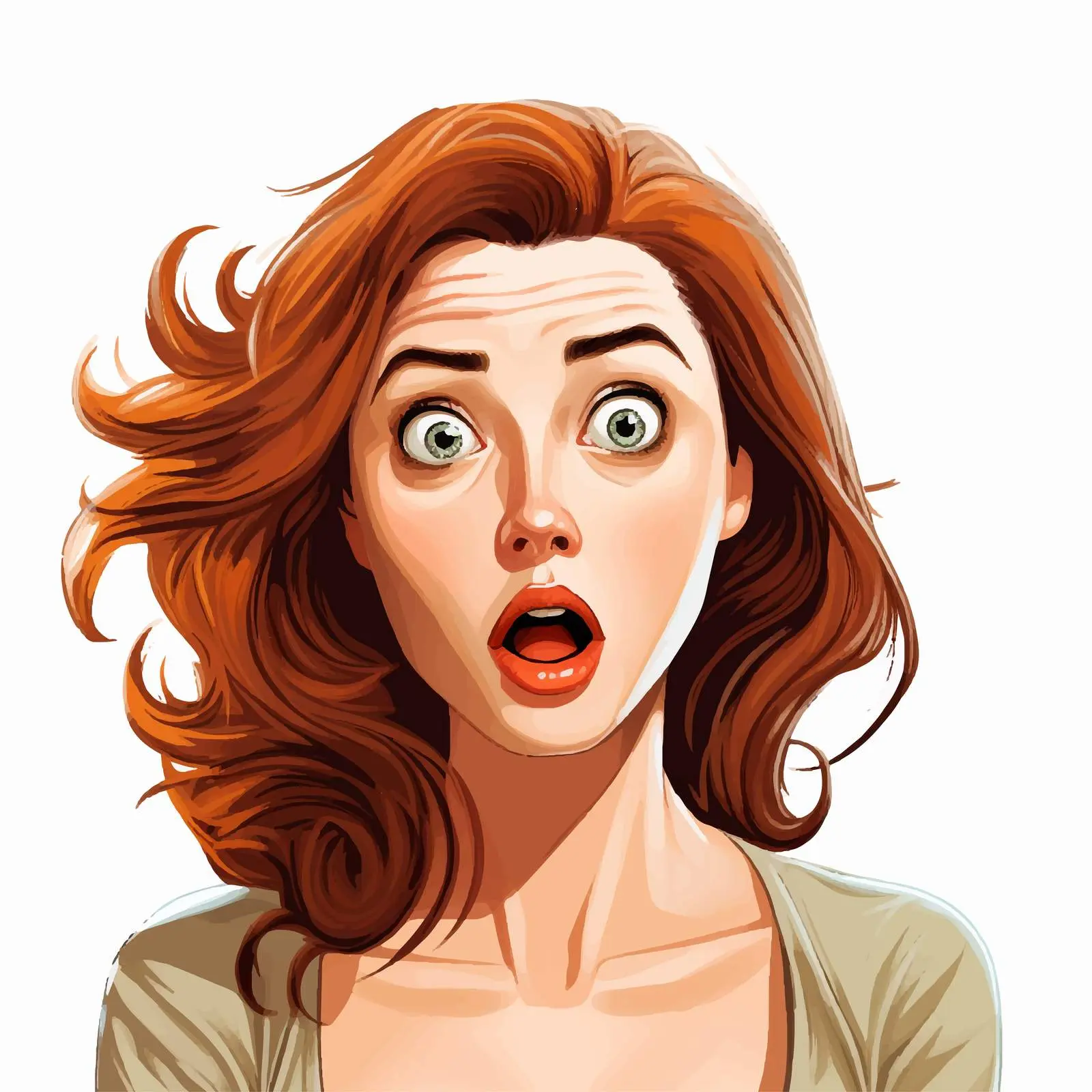 Surprised Young Woman Vector Illustration — free download from Dotvec
